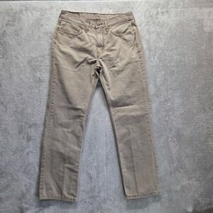 Levis 514 Jeans Mens 34X32 Tan Straight Mid Rise Slim Fit Canvas
